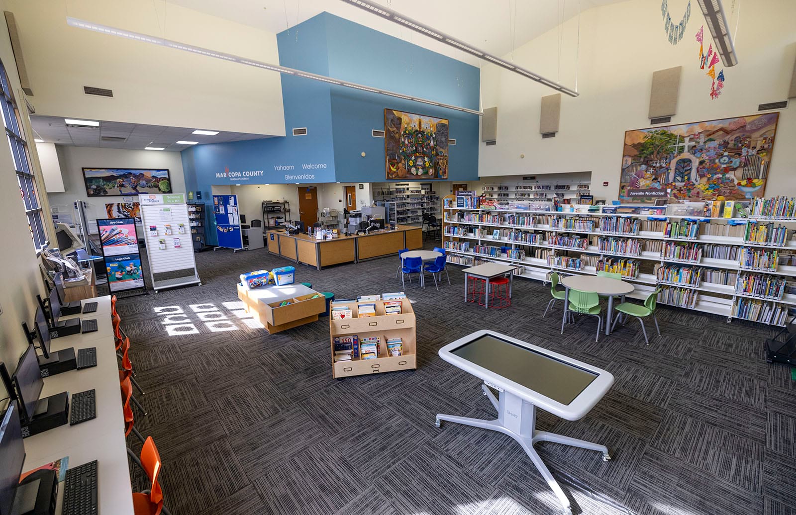 Photo of the service desk from the kid’s area